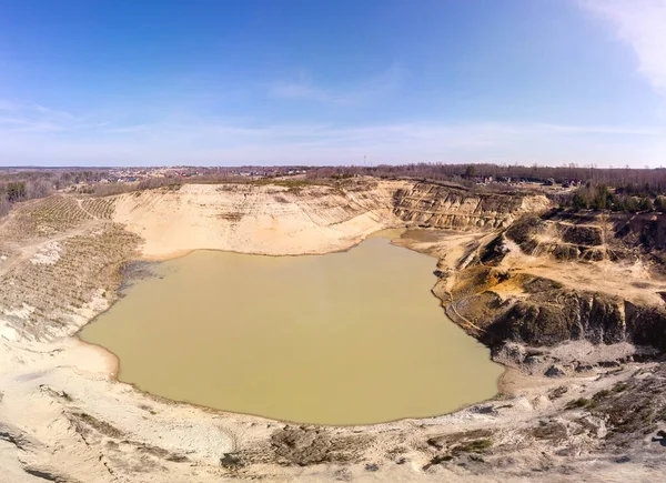 Sandsteinbruch Spezieller Sand Für Den Bau Ein Loch Voller Feinem — Stockfoto