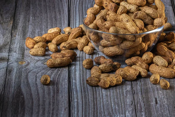 Healthy Snacks Nuts Peanuts Textured Concept Healthy Eating Peanuts Glass — Stock Photo, Image