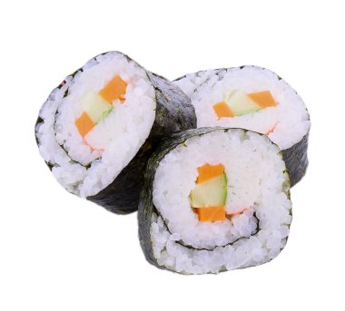 Beyaz arkaplanda suşi