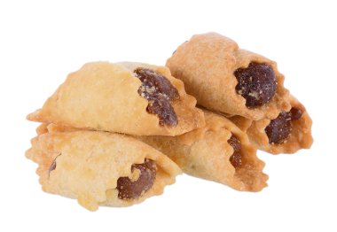 Beyaz arka plan üzerinde ananas tadında kurabiye