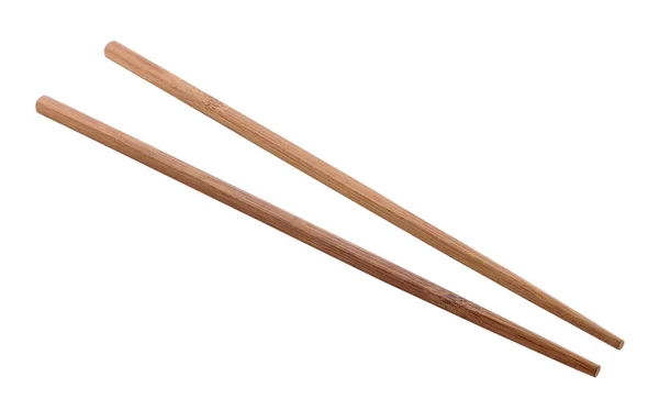 Par de palillos de madera sobre fondo blanco — Foto de Stock