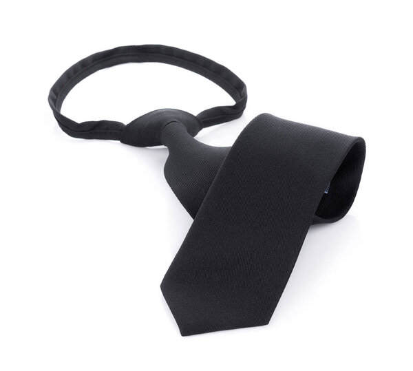  Black necktie on white background