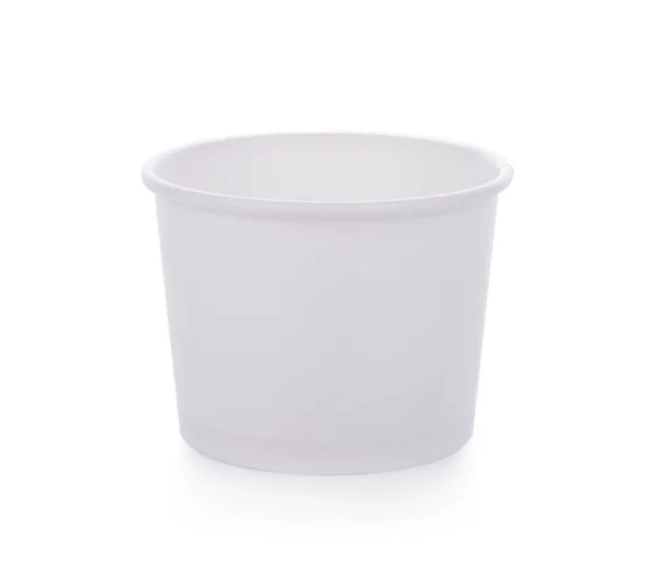 Bílý papírový pohár na bílém pozadí — Stock fotografie