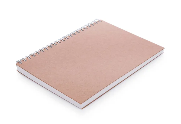 Notebook a spirale realistico vuoto isolato su sfondo bianco — Foto Stock