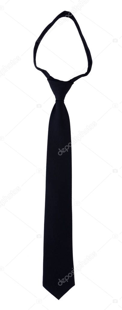  Black necktie on white background