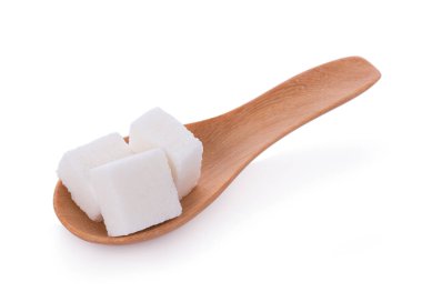 Beyaz arkaplanda şeker küpü