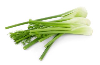 Beyaz arka plan üzerinde izole portre taze rezene ampul 