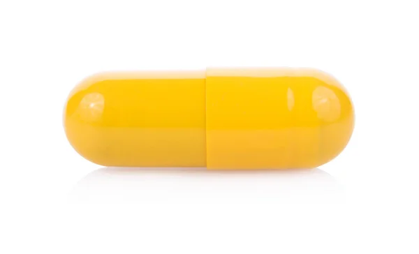 Pílulas cápsulas isoladas em fundo branco — Fotografia de Stock