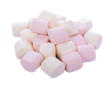 beyaz zemin üzerinde Marshmallows