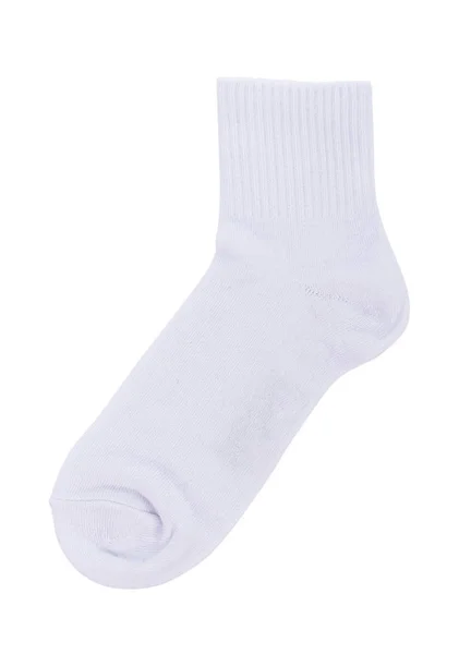 Λευκή κάλτσα που απομονώνονται σε λευκό φόντο — Φωτογραφία Αρχείου