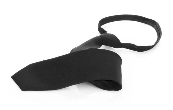 Gravata preta no fundo branco — Fotografia de Stock