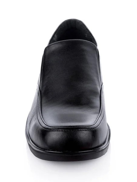 Μαύρα δερμάτινα παπούτσια απομονωμένα σε λευκό φόντο — Φωτογραφία Αρχείου