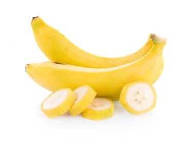 Beyaz arkaplanda izole edilmiş muz