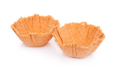 Beyaz arkaplanda waffle kasesi