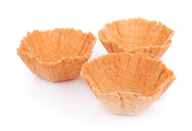 Beyaz arkaplanda waffle kasesi