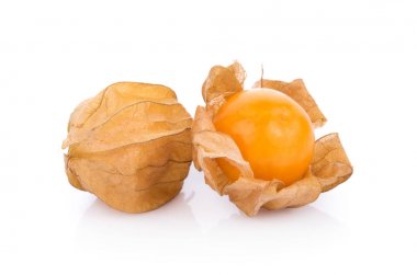beyaz zemin üzerine Cape bektaşi üzümü. Physalis