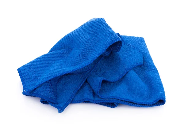 Blue Microfiber Cloth Isolated on White Background — Stock Photo, Image