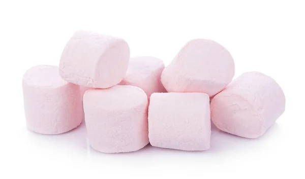 Beyaz zemin üzerinde Marshmallows — Stok fotoğraf