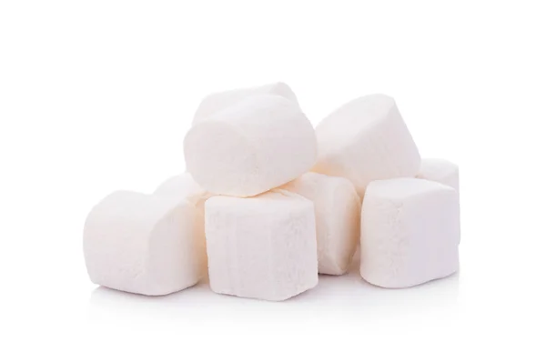 Marshmallows auf weißem Hintergrund — Stockfoto