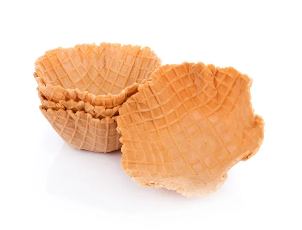 Beyaz arkaplanda waffle kasesi — Stok fotoğraf