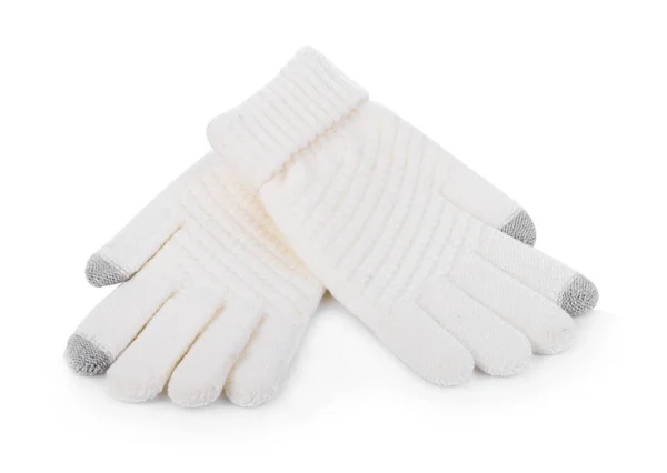 Χειμερινά γάντια που απομονώνονται σε λευκό — Φωτογραφία Αρχείου