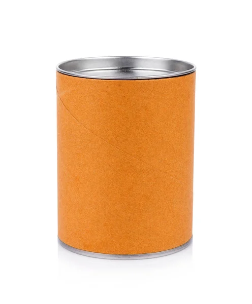 Blank Tincan Metal Tin Can on white background. canned — Stock Photo, Image