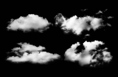 Siyah arkaplan üzerindeki bulutlar
