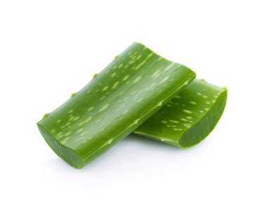 aloe vera taze yaprak beyaz izole
