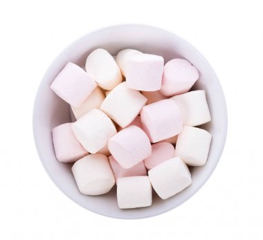 beyaz zemin üzerinde Marshmallows