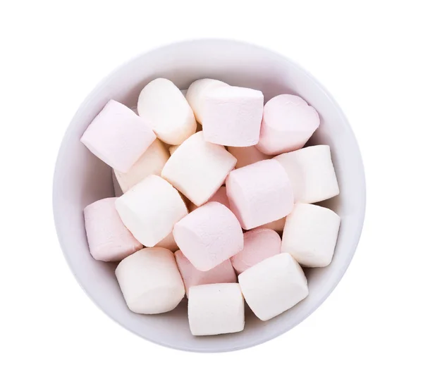 Marshmallows em fundo branco — Fotografia de Stock
