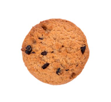 Beyaz arka planda çikolatalı kurabiye.