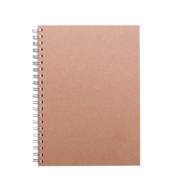 Beyaz arka plan üzerinde izole boş gerçekçi spiral defter