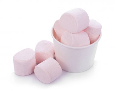 beyaz zemin üzerinde Marshmallows