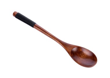 Tahta kaşık beyaz arkaplanda izole edildi