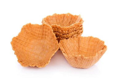 Beyaz arkaplanda waffle kasesi