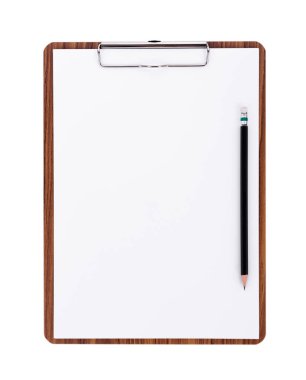 Ahşap Pano boş kağıda beyaz arka plan üzerinde alanı ile