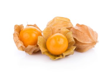 beyaz zemin üzerine Cape bektaşi üzümü. Physalis