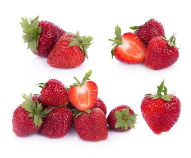 Beyaz arka plan üzerinde izole tatlı çilek