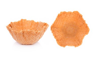 Beyaz arkaplanda waffle kasesi