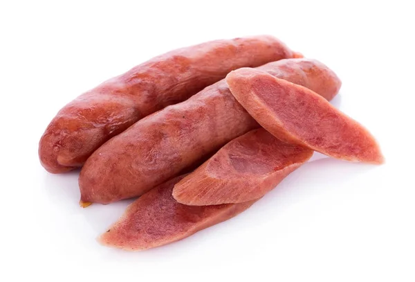 Saucisse chinoise sur fond blanc — Photo