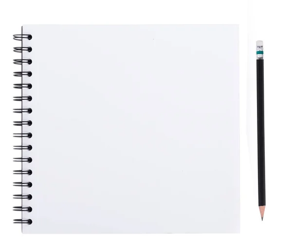 Notebook espiral realista em branco isolado no fundo branco — Fotografia de Stock