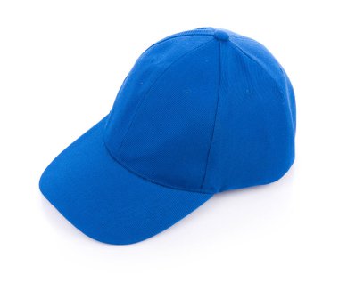 mavi şapka beyaz arkaplanda izole edildi