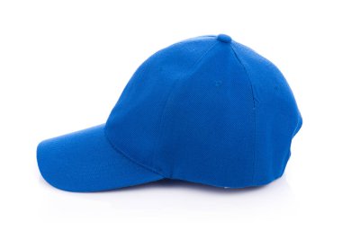 mavi şapka beyaz arkaplanda izole edildi