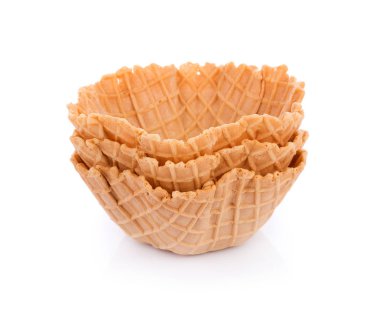 Beyaz arkaplanda waffle kasesi