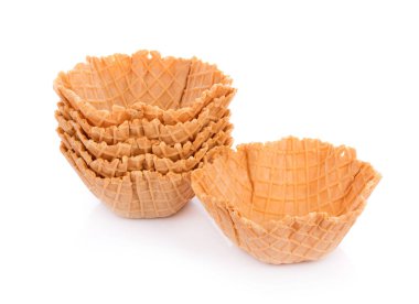 Beyaz arkaplanda waffle kasesi