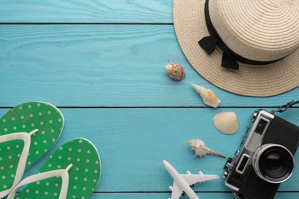 Sommerurlaub Hintergrund, Reise-und Urlaubsartikel — Stockfoto