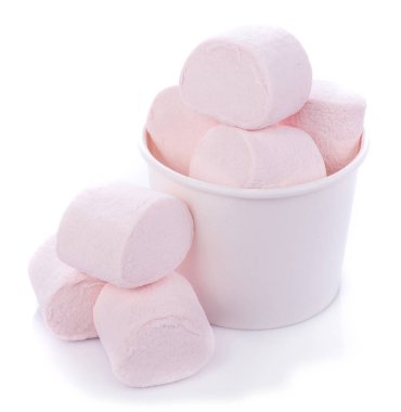 beyaz zemin üzerinde Marshmallows