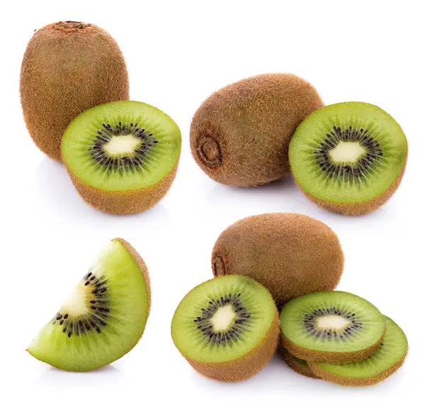 Kiwi-Frucht isoliert auf weißem Hintergrund — Stockfoto