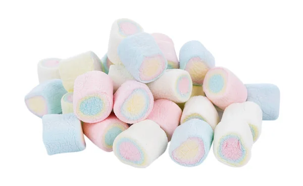 Beyaz zemin üzerinde Marshmallows — Stok fotoğraf