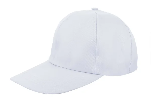 Beyaz arka plan üzerinde izole beyaz şapka — Stok fotoğraf